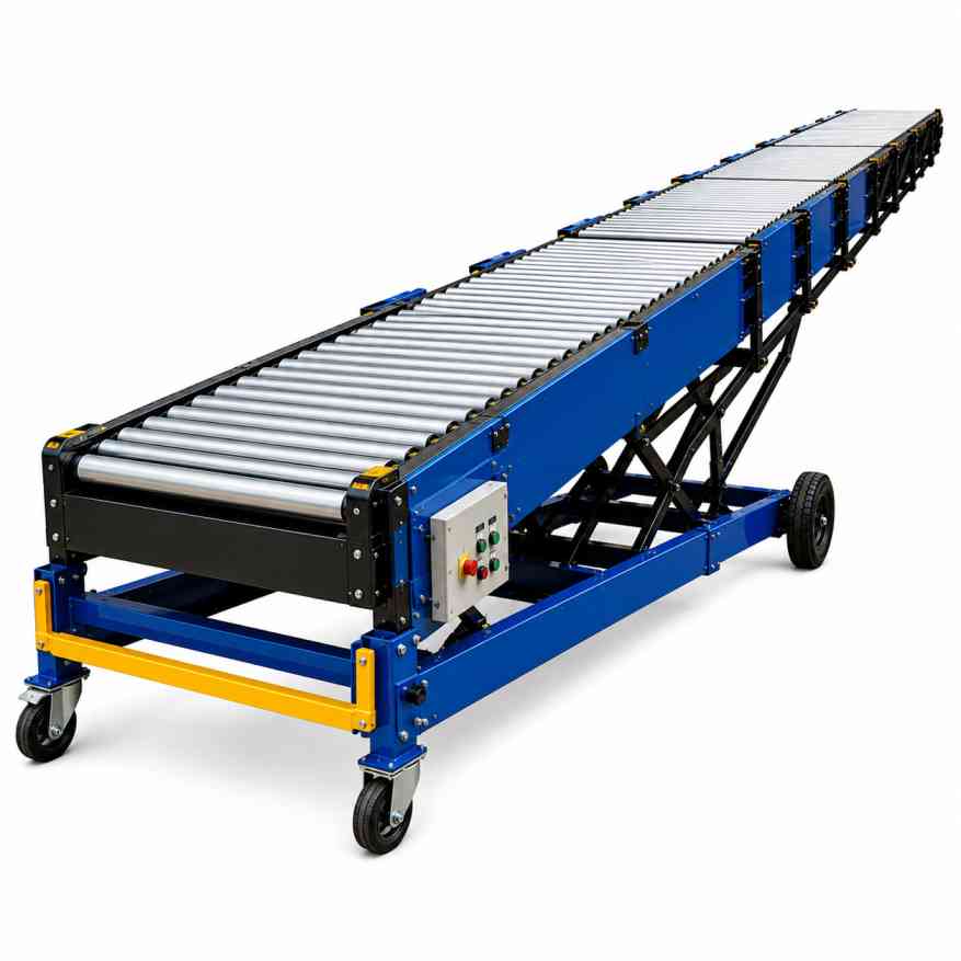 Industrial roller belt type telescopic conveyor Bangladesh — Hi-Tech Autocon Limited